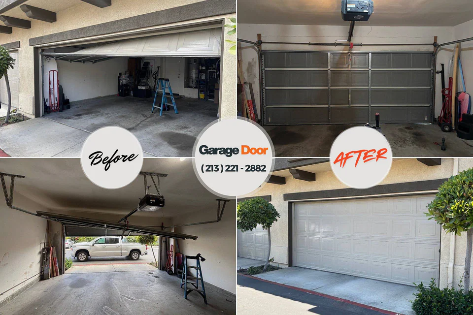 Before and after: garage door repair Corvallis, OR